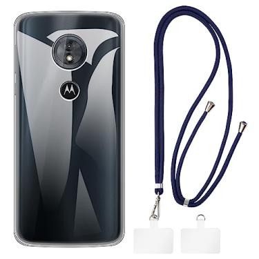 Imagem de Shantime Capa Motorola Moto E5 + cordões universais para celular, pescoço/alça macia de silicone TPU capa protetora para Motorola Moto G6 Play (5,7 polegadas)