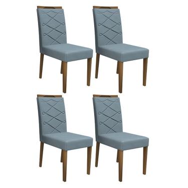 Imagem de Conjunto 4 Cadeiras Caroline Imbuia/ - pr Móveis Azul