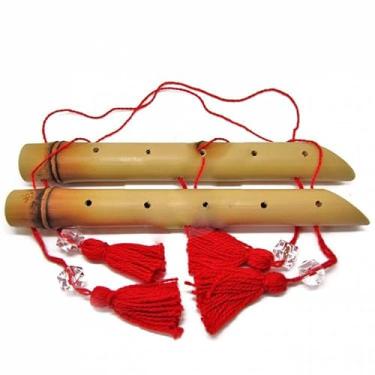 Imagem de Flauta de Bambu Feng Shui Estabilidade Segurança e Paz 17cm
