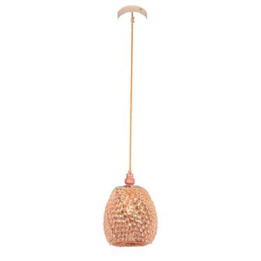 Imagem de Pendente Dourado com Cristais Âmbar 20cm 1E27