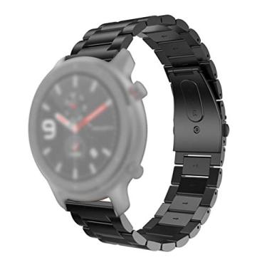 Imagem de Pulseiras NSmart compatíveis com Amazfit GTR 47MM / GTR 2 / GTR 2e / GTR 3 / GTR 4 (Preta 3 elos)