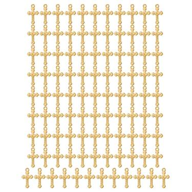 Imagem de diyalo 100 peças/pacote mini minúscula cruz Jerusalém crucifixo encantos diy pulseira colar pingente acessórios para fabricação de joias, Metal, Sem Pedra Preciosa