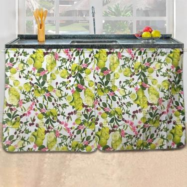 Imagem de Cortina De Pia 1,50X80Cm Balcão Cozinha Limão Taiti