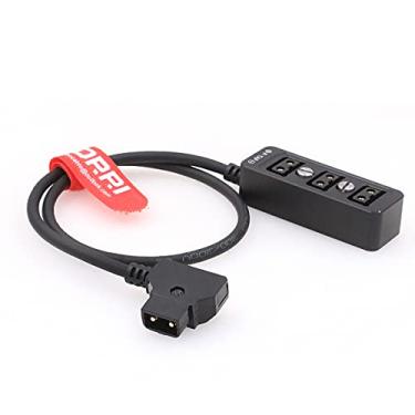 Imagem de DRRI Caixa de distribuição de energia de metal P-tap para Dtap de 3 portas com rosca de 0,63 cm para cabo Tilta vermelho ARRI BMPCC 4K 6K (preto)