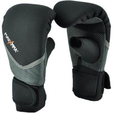 Imagem de Luvas MaxxMMA de neoprene laváveis e resistentes – treinamento de punção de boxe, Preto, S/M
