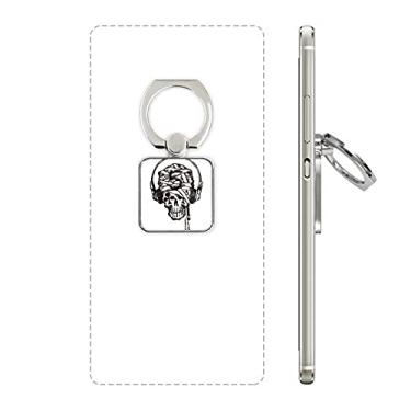 Imagem de Fone de ouvido l padrão de música ilustrado quadrado suporte de anel de celular suporte universal presente