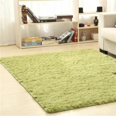 Imagem de Tapetes de área ultra macios quadrados tapetes macios para o quarto sala de estar tapete desgrenhado decoração de casa, verde do exército, 80x120cm