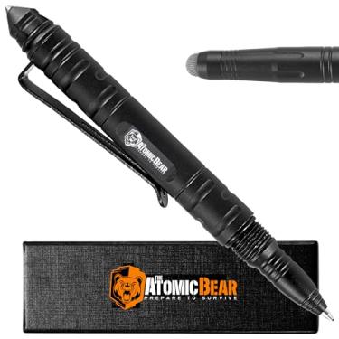 Imagem de The Atomic Bear Caneta Defender com Stylus – Caneta tática para autodefesa – Disjuntor de janela de emergência – Canetas esferográficas EDC para equipamento tático – 2 cartuchos de tinta pretos e 1