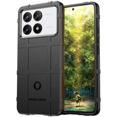 Imagem de Ysnzaq Capa protetora para Xiaomi Poco X6 Pro 5G, capa de telefone resistente à prova de choque de grau militar resistente ao ar livre para Xiaomi Poco X6 Pro 5G HD preta