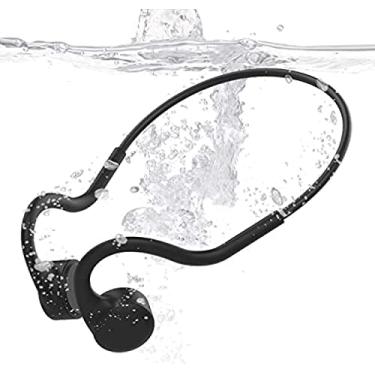 Imagem de Fones de ouvido MP3 de natação sem fio, fone de ouvido esportivo Bluetooth de condução óssea, MP3 player de natação à prova d'água IPX8 com memória 8G, fones de ouvido estéreo sem fio de ore