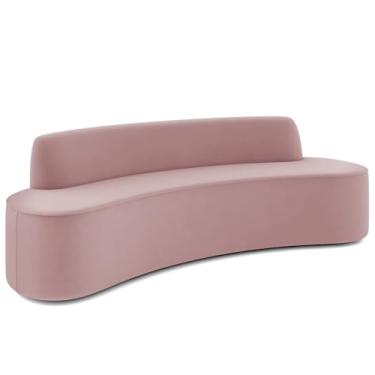 Imagem de Sofá 4 Lugares Sala de Estar Cancún D02 Veludo Rosê 280 cm C-305 - Lyam Decor
