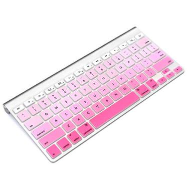 Imagem de ProElife Capa protetora de silicone ultrafina para teclado sem fio Apple com Bluetooth MC184LL/B (modelo A1314, layout dos EUA) (não serve para teclado mágico) (rosa ombre)