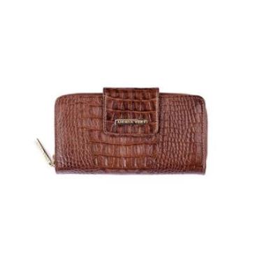 Imagem de Carteira feminina grande de couro croco Cindy-Feminino