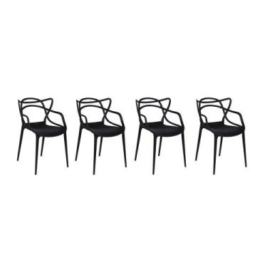 Imagem de Conjunto Com 4 Cadeiras Allegra - Preto - Or Design