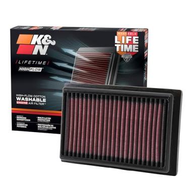 Imagem de K&N Filtro de ar do motor original de alto fluxo vitalício: Aumento de potência: Premium, Lavável: Compatível com TOYOTA 2012-2025: C-HR, Corolla, Pruis, Yaris, 33-2485