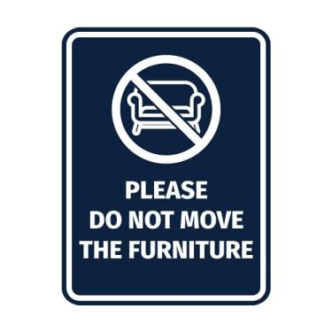 Imagem de Signs ByLITA Retrato redondo "Please Do Not Move the Furniture Door or Wall Sign" Plástico ABS durável | Gravação a laser | Fácil instalação | Design elegante | AirBNB | Placa de Guesthouse