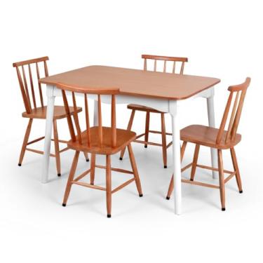 Imagem de Jogo De Jantar Colonial Clássico Mesa Soft 4 Cadeiras Cozinha (Cadeiras Mel)