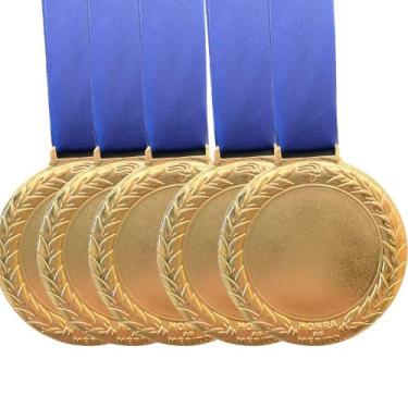 Imagem de Kit 20 Medalhas 6cm Esportivas Ouro Prata Bronze Meio Liso - Crespar