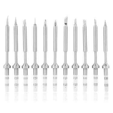 Imagem de Ponta de ferro de solda TS100, mini caneta elétrica tipo caneta de aço inoxidável para substituição de pontas de ferro de solda TS100 (conjunto de 11 unidades)