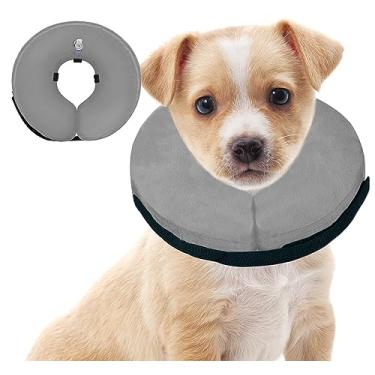 Imagem de Coleira inflável de cone para cães após a cirurgia, coleira macia de donut, coleira eletrônica de donut para cães e gatos pequenos, médios e grandes, alternativa de cone de recuperação de cães