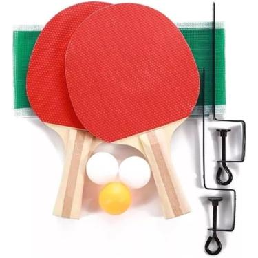 Imagem de Kit Ping Pong 2 Raquetes 3 Bolas Suporte Rede - Ultimax Shop