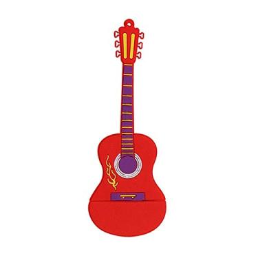 Imagem de 64 GB Modelo de guitarra USB 3.0 Flash Drive Pen Drive Pen Drive Pendrive USB Memory Stick Jump Drive Tamanho compacto USB Flash Disk Drive USB 3.0 Stick - Vermelho