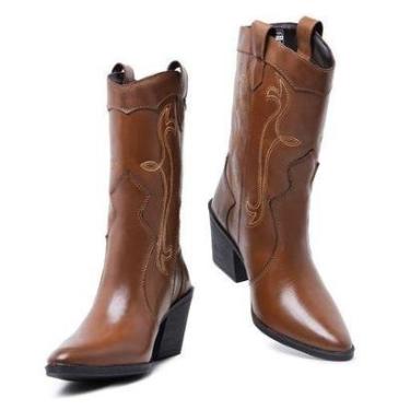 Imagem de Bota Texana G Stock Cano Médio Country Feminina-Feminino