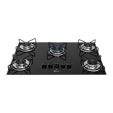 Imagem de FISCHER COOKTOP À GÁS 5 BOCAS FIT LINE TREMPE ARAMADO MESA VIDRO PRETO BIVOLT 36360-102676