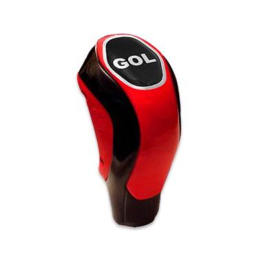 Imagem de Bola de Câmbio Manopla Automotiva Vermelha e Preta Gol Quadrado G1 G2 