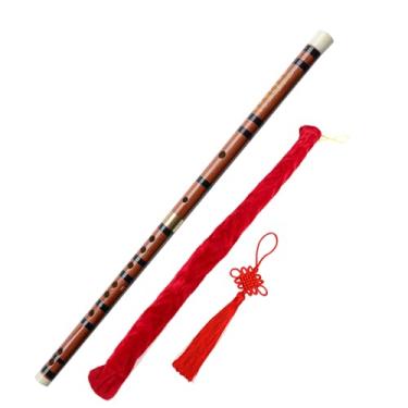Imagem de Flauta de bambu Dizi Vintage Dizi Estilo Vintage Dizi Instrumento Chinês Tradicional Chinês Musical Artesanal Bambu Amargo Natural (CHAVE E)