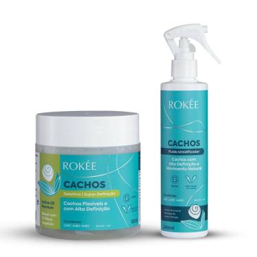 Imagem de Kit ROKÉE Cachos Gelatina Definição 500g + Fluído 240ml