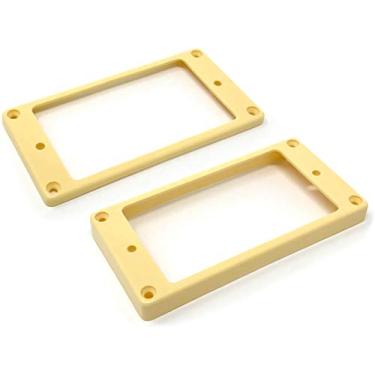 Imagem de Vintage Forge Conjunto de anéis de montagem Humbucker inferior curva creme (ponte e pescoço) para guitarras Epiphone HR1800C-CRM