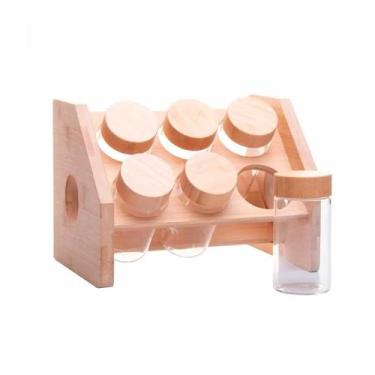 Imagem de Conjunto 6 Potes com Tampa de Rosca e Hack Bambu 120ml 20697 - Wolff -