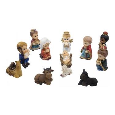 Imagem de Mini Presépio Resina Completo Pequeno Infantil 11 Peças 5cm - Tascoinp