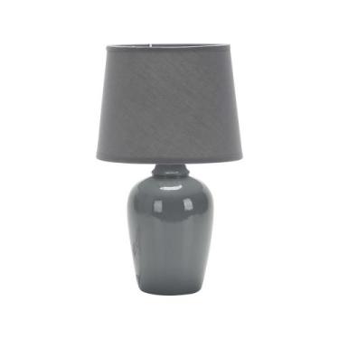 Imagem de Luminária abajur de cerâmica pottery 32cm e-27 - taschibra, CINZA