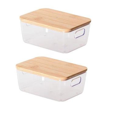 Imagem de Kit 2 Pote Para Alimentos Idealle C/ Tampa Eco Bambu - Paramount