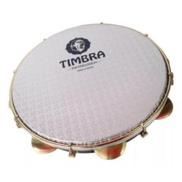 Imagem de Pandeiro profissional 12 pol formica chocolate c/aro niquelado pele pr