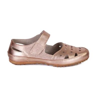 Imagem de Sandália Rasteirinha Feminina em Couro e Ajuste Elástico Confortável e