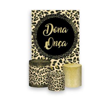 Imagem de Painel De Festa Vertical 1,50 x 2,20 + Trio De Capas Cilindro - Dona O