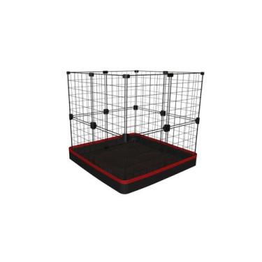 Imagem de Cercado Aramado Porquinho da Índia 60x60x60 Cm Preto e com Bandeja Hig