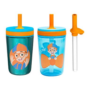 Imagem de Zak Designs Copos infantis Blippi Kelso para viagens ou em casa, copo de aço inoxidável isolado a vácuo de 350 ml com design à prova de vazamento é perfeito para crianças