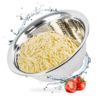 Imagem de Escorredor De Macarrão Inox Multiuso 30x10cm Peneira Arroz - TEX WEB