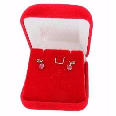 Imagem de Brinco De Ouro 18k Morango Infantil - DG Presentes