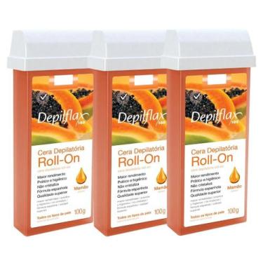 Imagem de Kit 3 Refil Cera Depilatoria Corporal Profissional Depilação Roll On D