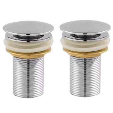 Imagem de Kit 2 Válvula Click Lavatorio 1 1/4 Metal Inox Cuba Tanque - ZRZ