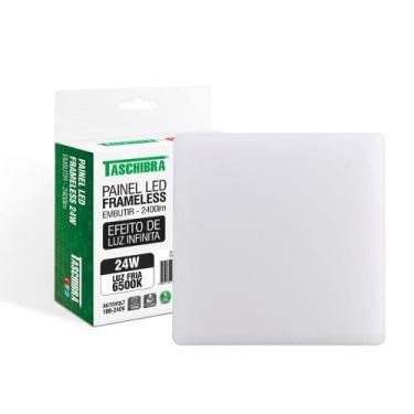 Imagem de Painel de Led Taschibra Frameless Quadrado Embutir 24W Bivolt, 6500K -