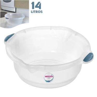 Imagem de Bacia Plástica 14 Litros Para Limpeza Casa Lavanderia Roupas Com Pegad