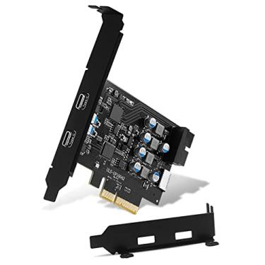 Imagem de Placa de expansão USB C PCIe SuperSpeed de 10 gbps com 2 portas USB C e 2 portas internas (tipo E, cabeçalho USB 3.0 de 19 pinos) PCI-E placa de adição PCI Express para PC desktop