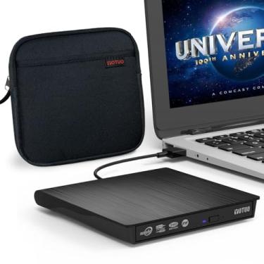 Imagem de YOTUO Unidade de DVD externa, unidade de CD RW USB 3.0 portátil com estojo protetor, leitor de DVD para regravador, gravador de DVD para laptop, desktop, compatível com Windows 7/8/10/11, Mac, MacBook