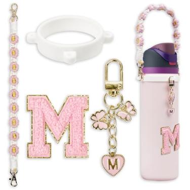 Imagem de Conjunto de pingentes de letras fofas compatível com garrafa de água Owala 680 g, 946 ml, 1,134 g, Owala Kids, copo de café Owala FreeSip – Inclui alça de alça, para acessórios Owala & Stanley Cup